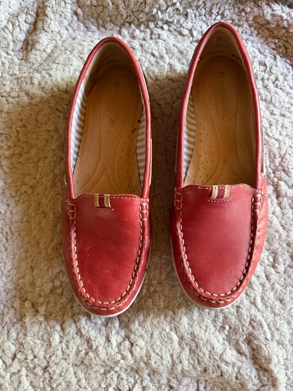 Naturalizer Red Leather Slip-On Loafers